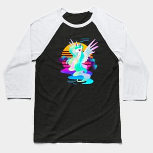 Synthwave Princess Celestia Baseball T-Shirt